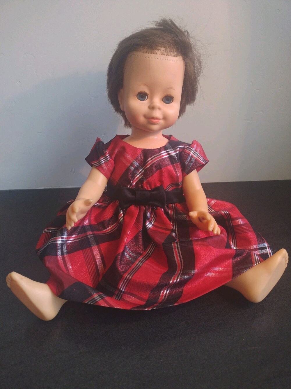 Vintage 1964 Mattel Singing Chatty 16" Doll Brunette Brown Hair no pull cord
